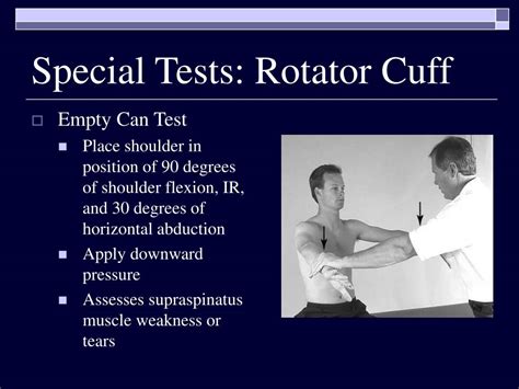 best test for rotator cuff tear repair|special tests for shoulder instability.